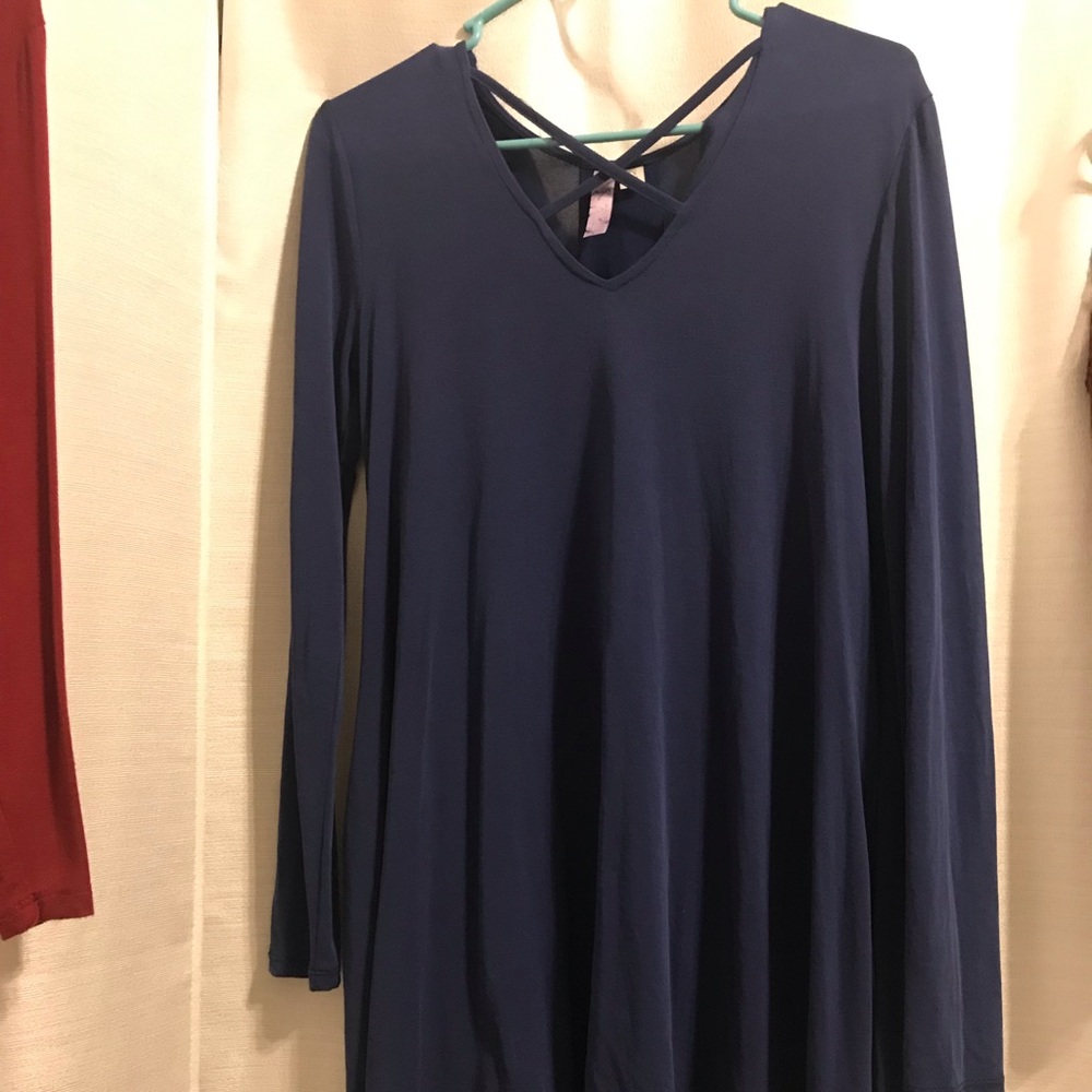 Blue long sleeve dress